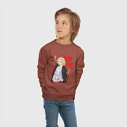 Свитшот хлопковый детский МАЙКИ - САНО МАНДЗИРО ТОКИЙСКИЕ МСТИТЕЛИ, цвет: кирпичный — фото 2