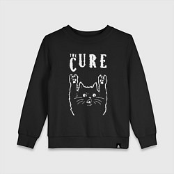 Свитшот хлопковый детский The Cure рок кот, цвет: черный