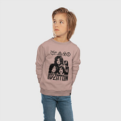 Свитшот хлопковый детский Led Zeppelin Black, цвет: пыльно-розовый — фото 2