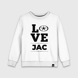 Свитшот хлопковый детский JAC Love Classic, цвет: белый