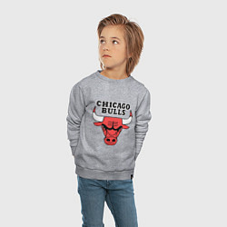 Свитшот хлопковый детский Chicago Bulls, цвет: меланж — фото 2