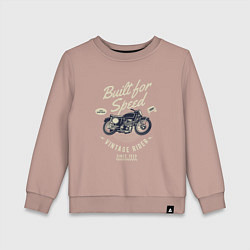 Свитшот хлопковый детский Vintage Moto, цвет: пыльно-розовый