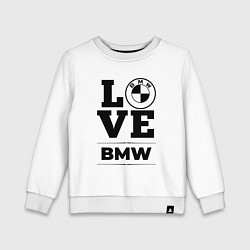 Свитшот хлопковый детский BMW love classic, цвет: белый
