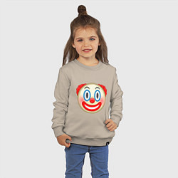 Свитшот хлопковый детский Эмодзи Клоун, цвет: миндальный — фото 2