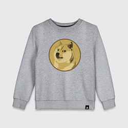 Свитшот хлопковый детский Пёсик Доге в круге, цвет: меланж