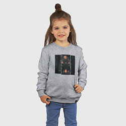 Свитшот хлопковый детский Оранжевая луна и медведь шаман, цвет: меланж — фото 2