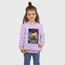 Свитшот хлопковый детский Звездный десант в квадрате, цвет: лаванда — фото 2