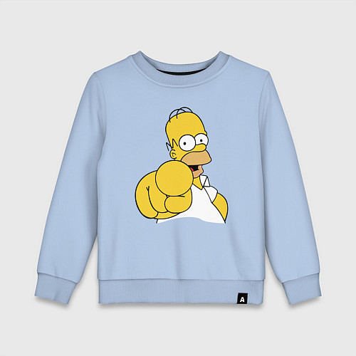 Детский свитшот Гомер Симпсон указывает пальцем / Мягкое небо – фото 1