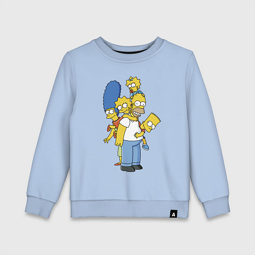 Детский свитшот Прикольная семейка Симпсонов / Мягкое небо – фото 1