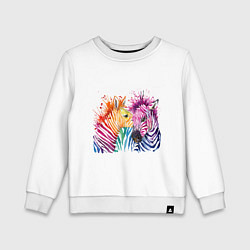 Свитшот хлопковый детский Zebras, цвет: белый