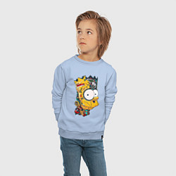 Свитшот хлопковый детский Cyber-Bart - Simpsons family, цвет: мягкое небо — фото 2