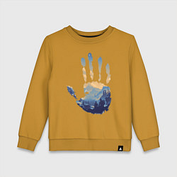 Свитшот хлопковый детский Отпечаток ладони Кратоса, цвет: горчичный