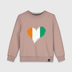 Свитшот хлопковый детский Сердце - Ирландия, цвет: пыльно-розовый