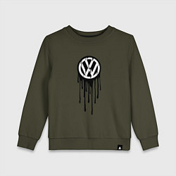 Свитшот хлопковый детский Volkswagen - art logo, цвет: хаки