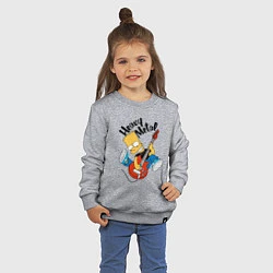 Свитшот хлопковый детский Барт Симпсон - гитарист - heavy metal, цвет: меланж — фото 2