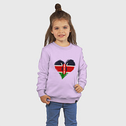 Свитшот хлопковый детский Сердце - Кения, цвет: лаванда — фото 2