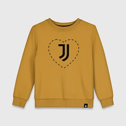 Свитшот хлопковый детский Лого Juventus в сердечке, цвет: горчичный