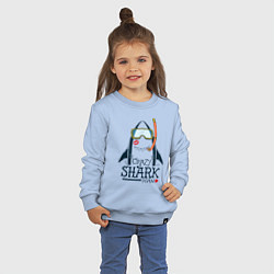 Свитшот хлопковый детский Сумасшедший акуламен, цвет: мягкое небо — фото 2