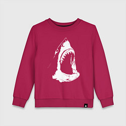 Свитшот хлопковый детский Огромная акулья пасть, цвет: маджента