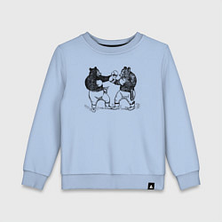 Свитшот хлопковый детский Медведи боксеры, цвет: мягкое небо