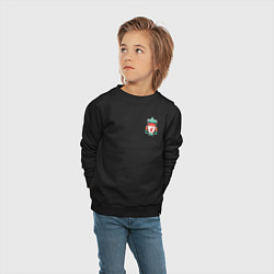 Свитшот хлопковый детский Ливерпуль Логотип, цвет: черный — фото 2