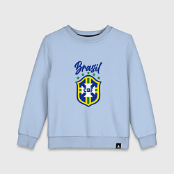 Свитшот хлопковый детский Brasil Football, цвет: мягкое небо