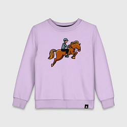 Свитшот хлопковый детский Наездник на лошади, цвет: лаванда
