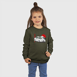Свитшот хлопковый детский Mazda 3 bk JDM Retro, цвет: хаки — фото 2