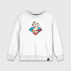 Свитшот хлопковый детский Пес Супермена Крипто DC Лига Суперпитомцы, цвет: белый