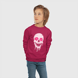 Свитшот хлопковый детский Jolly skull, цвет: маджента — фото 2