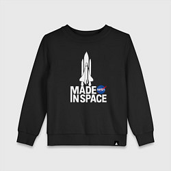 Свитшот хлопковый детский Nasa - made in space, цвет: черный