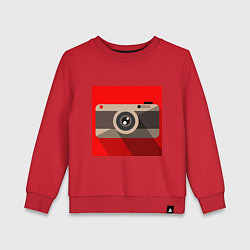 Свитшот хлопковый детский Фотоаппарат flat, цвет: красный