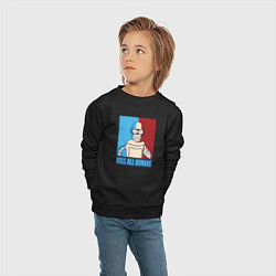 Свитшот хлопковый детский Bender Futurama, цвет: черный — фото 2
