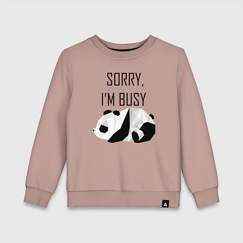 Детский свитшот Извини я занят - панда / Пыльно-розовый – фото 1