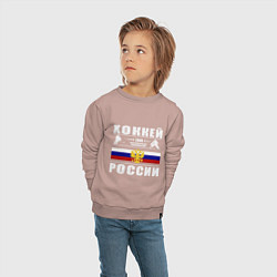 Свитшот хлопковый детский Хоккей России 2008, цвет: пыльно-розовый — фото 2