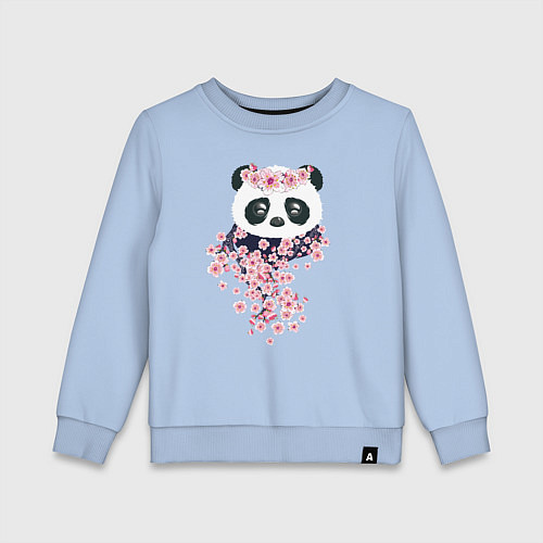 Детский свитшот Панда в сакуре / Мягкое небо – фото 1