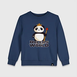 Свитшот хлопковый детский Панда - Правители Мира, цвет: тёмно-синий