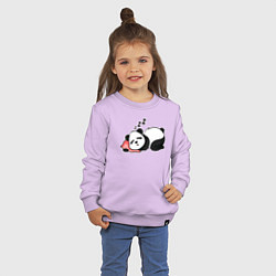 Свитшот хлопковый детский Дрыхнущая панда, цвет: лаванда — фото 2