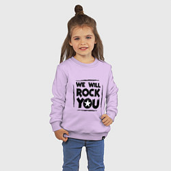 Свитшот хлопковый детский We rock you, цвет: лаванда — фото 2