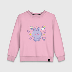 Свитшот хлопковый детский Кролик - Мечтатель, цвет: светло-розовый