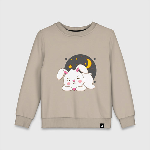 Детский свитшот Спящий Зайка / Миндальный – фото 1