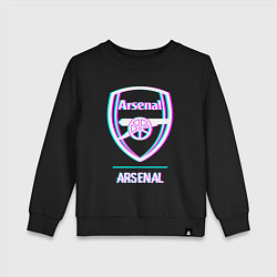 Свитшот хлопковый детский Arsenal FC в стиле glitch, цвет: черный