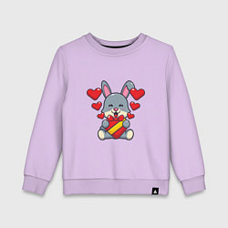 Свитшот хлопковый детский Happy Rabbit, цвет: лаванда