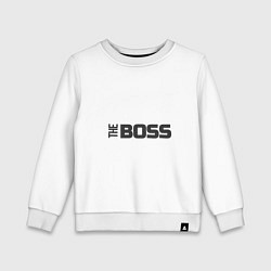 Свитшот хлопковый детский THE BOSS, цвет: белый