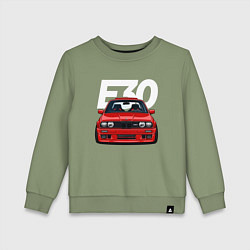 Свитшот хлопковый детский BMW E30, цвет: авокадо
