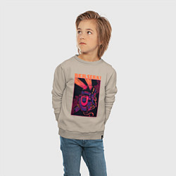 Свитшот хлопковый детский Робот berserk, цвет: миндальный — фото 2