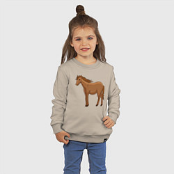 Свитшот хлопковый детский Милая лошадка, цвет: миндальный — фото 2
