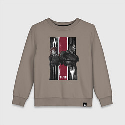 Свитшот хлопковый детский Mass Effect N7 - Shepard, цвет: утренний латте