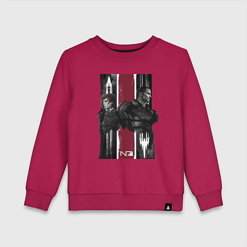 Детский свитшот Mass Effect N7 - Shepard / Маджента – фото 1