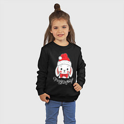Свитшот хлопковый детский Merry Christmas, little rabbit, цвет: черный — фото 2